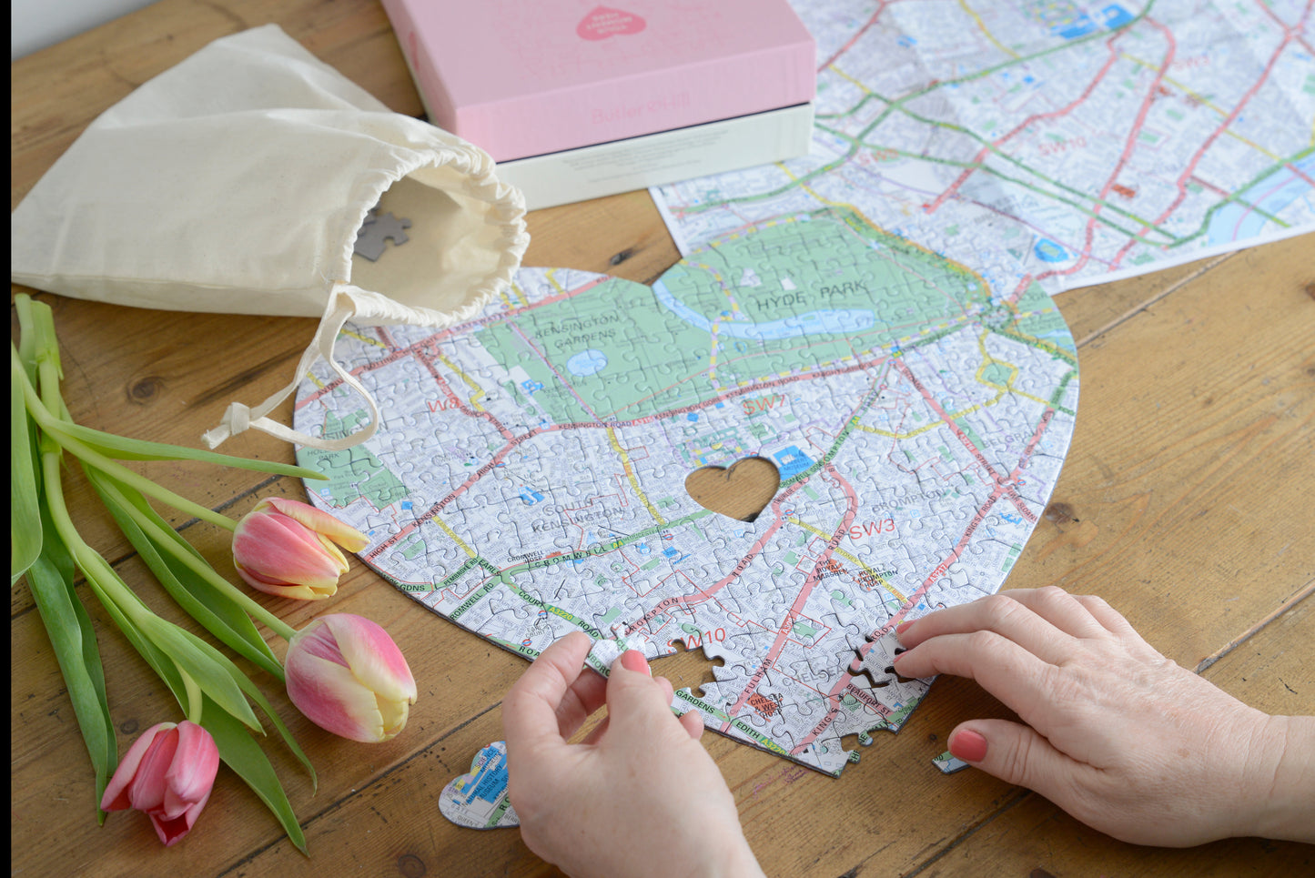 Hometown Heart-Shaped UK Map Jigsaw