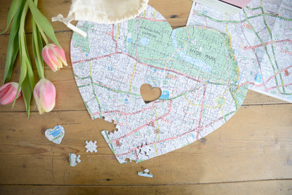 Hometown Heart-Shaped UK Map Jigsaw