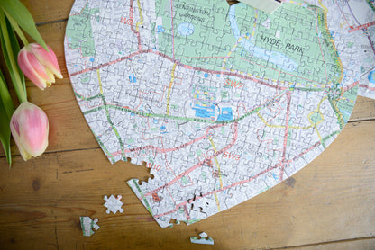 Hometown Heart-Shaped UK Map Jigsaw
