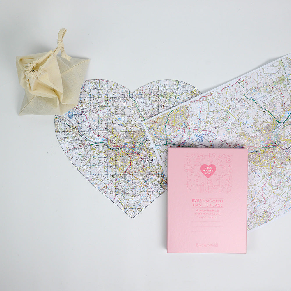 Hometown Heart-Shaped UK Map Jigsaw