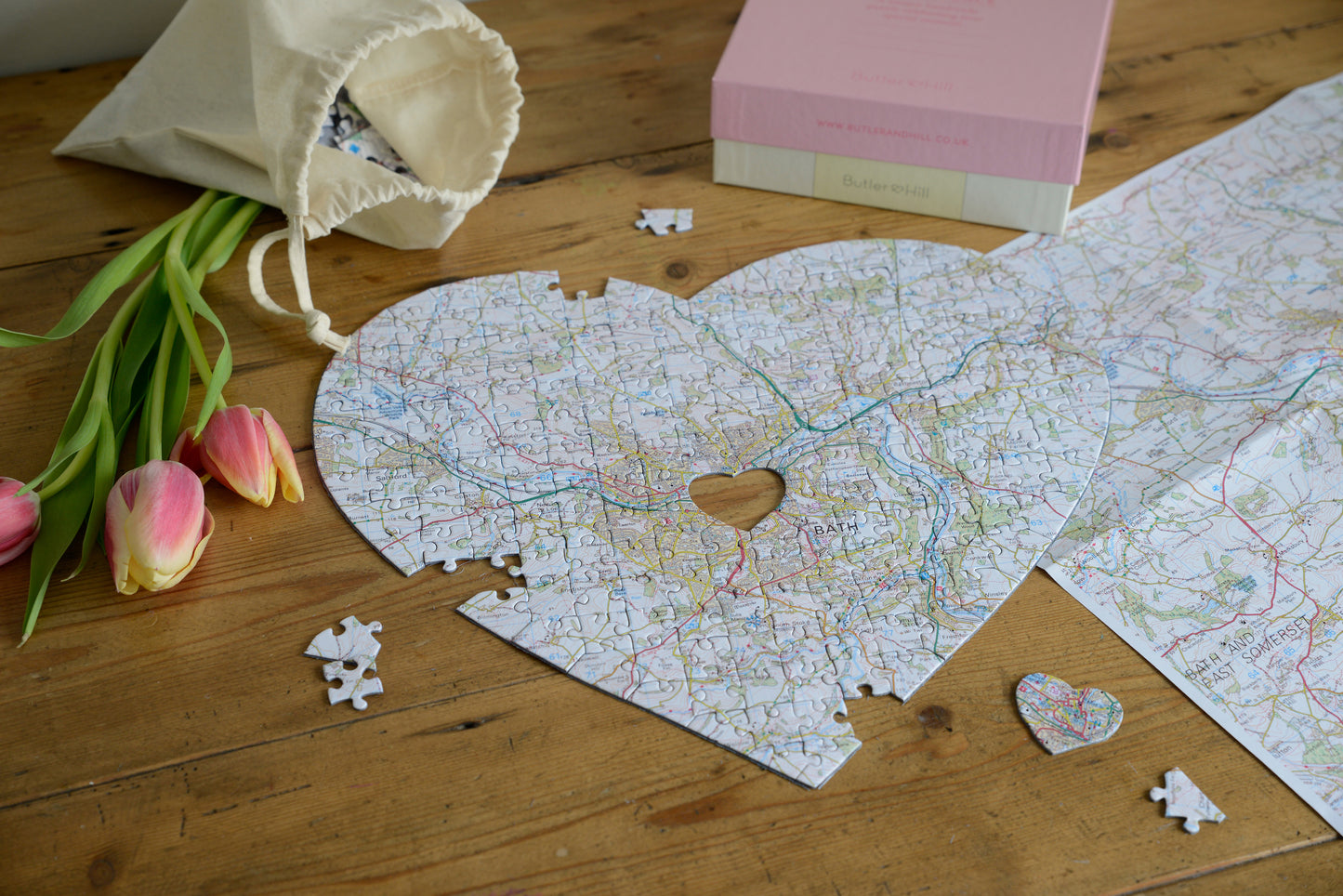 Hometown Heart-Shaped UK Map Jigsaw