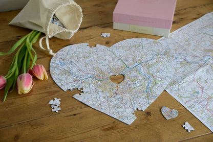 Hometown Heart-Shaped UK Map Jigsaw