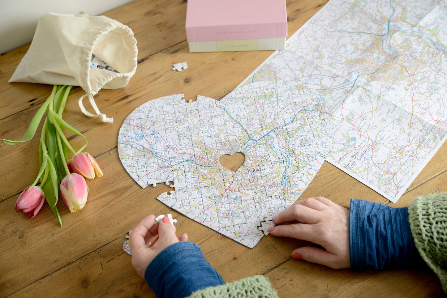 Hometown Heart-Shaped UK Map Jigsaw