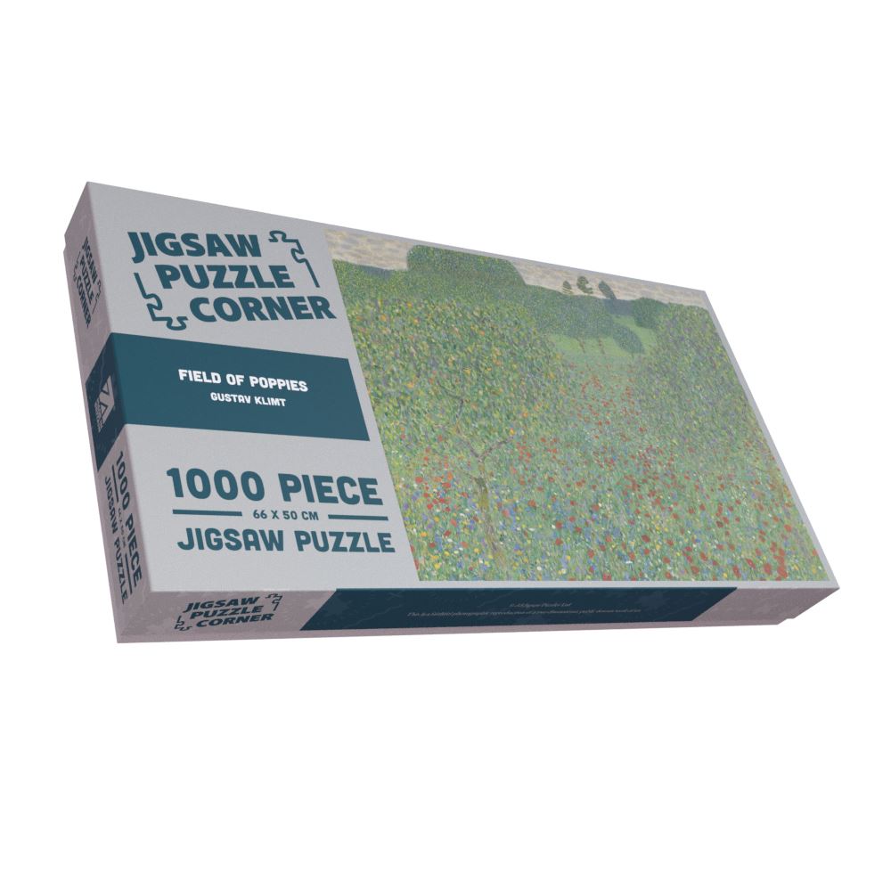 Field of Poppies Fine Art Landscape Jigsaw Puzzle by Gustav Klimt