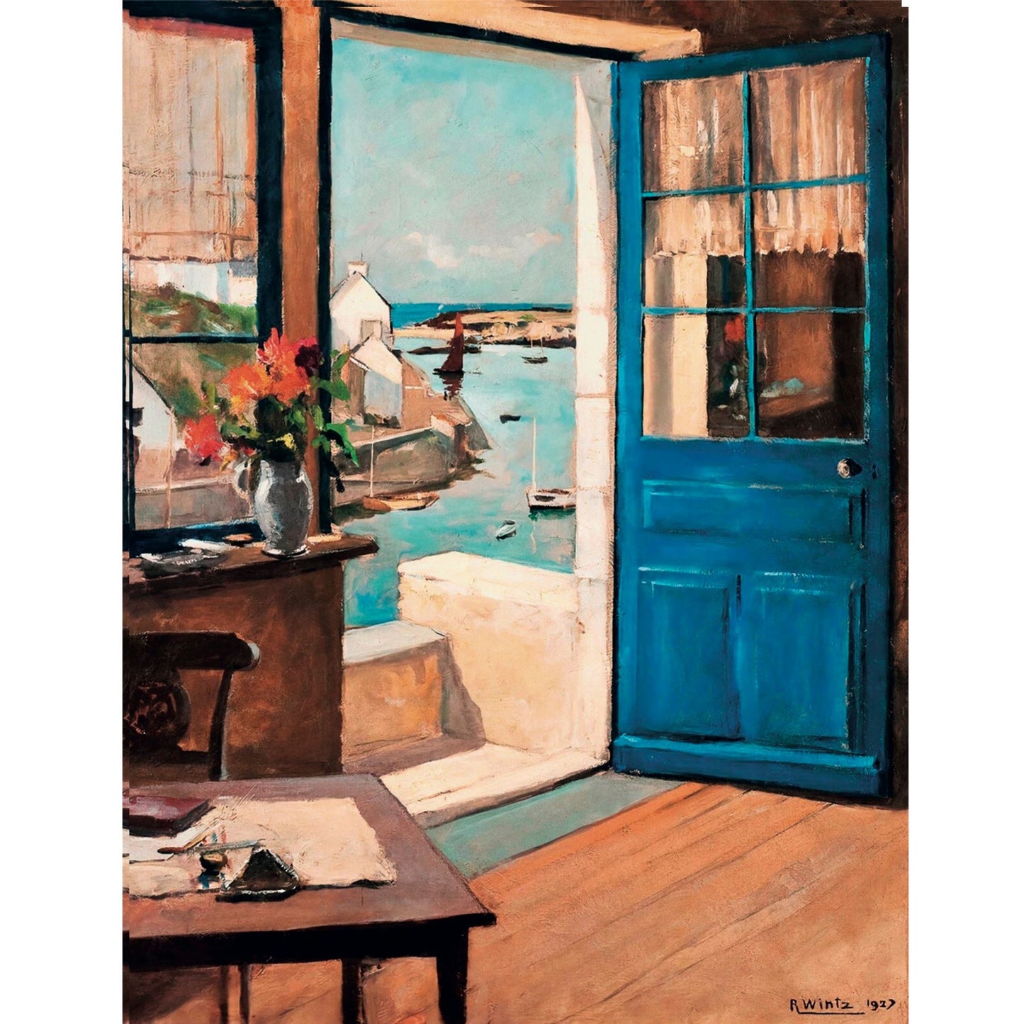 The Blue Door Coastal Cottage & Marine Jigsaw Puzzle by Raymond Wintz