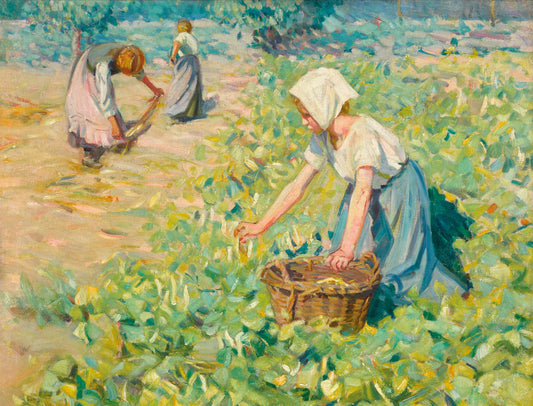 The Bean Harvest Jigsaw Puzzle - Helen Galloway McNicoll