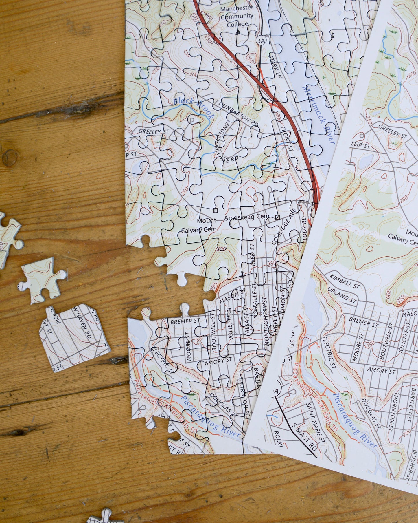 "My Hometown" Personalized Map Jigsaw Puzzle (USA Aerial & USGS)