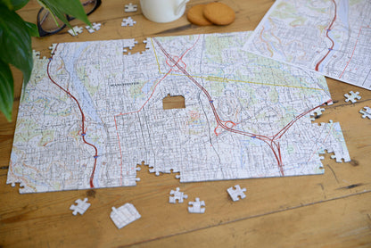 "My Hometown" Personalized Map Jigsaw Puzzle (USA Aerial & USGS)