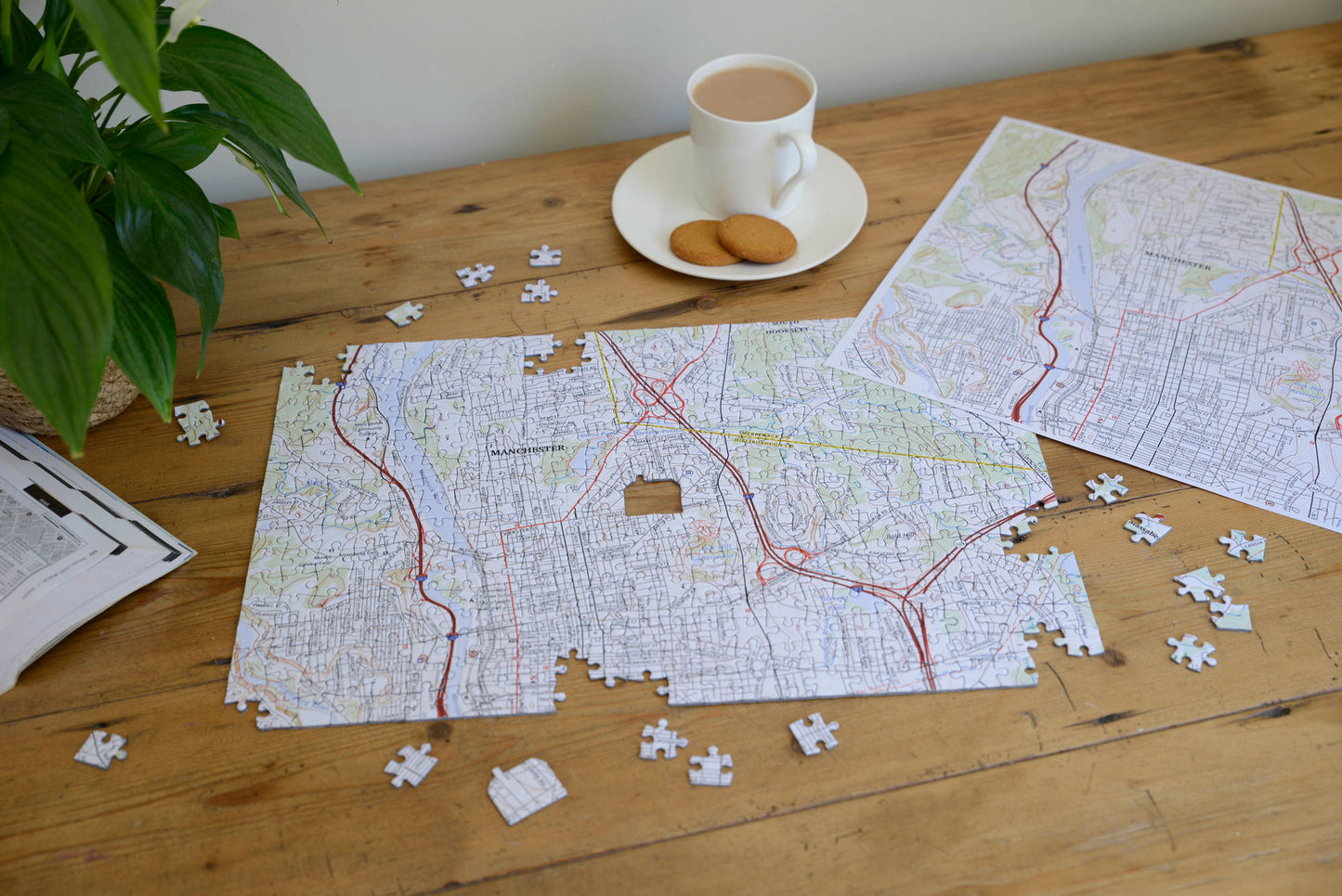 "My Hometown" Personalized Map Jigsaw Puzzle (USA Aerial & USGS)