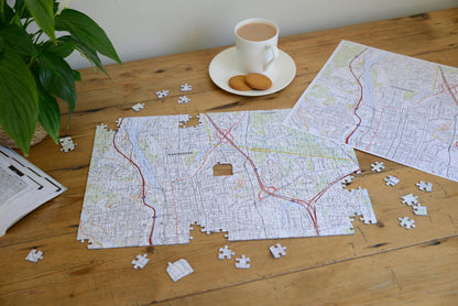 "My Hometown" Personalized Map Jigsaw Puzzle (USA Aerial & USGS)