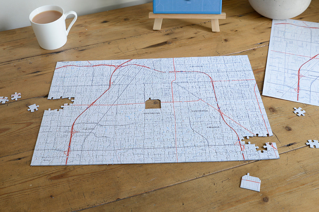 "My Hometown" Personalized Map Jigsaw Puzzle (USA Aerial & USGS)