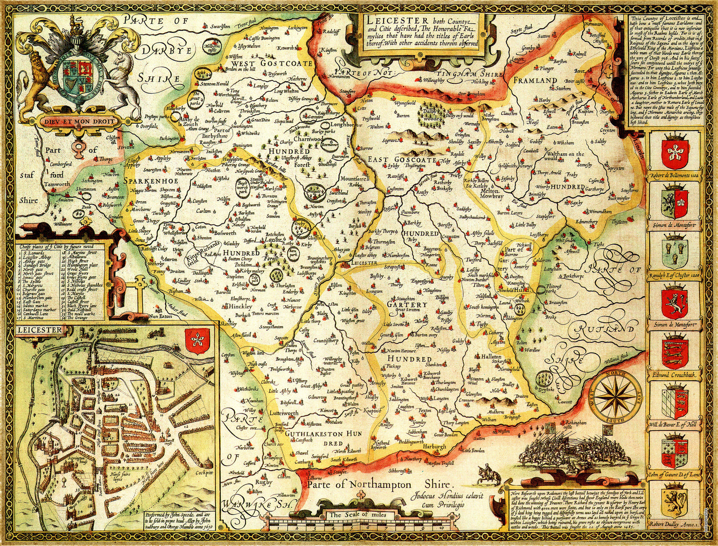 Leicestershire Historical Map 1000 Piece Jigsaw Puzzle (1610)