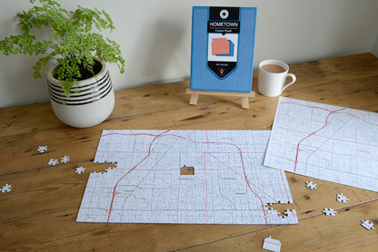 "My Hometown" Personalized Map Jigsaw Puzzle (USA Aerial & USGS)
