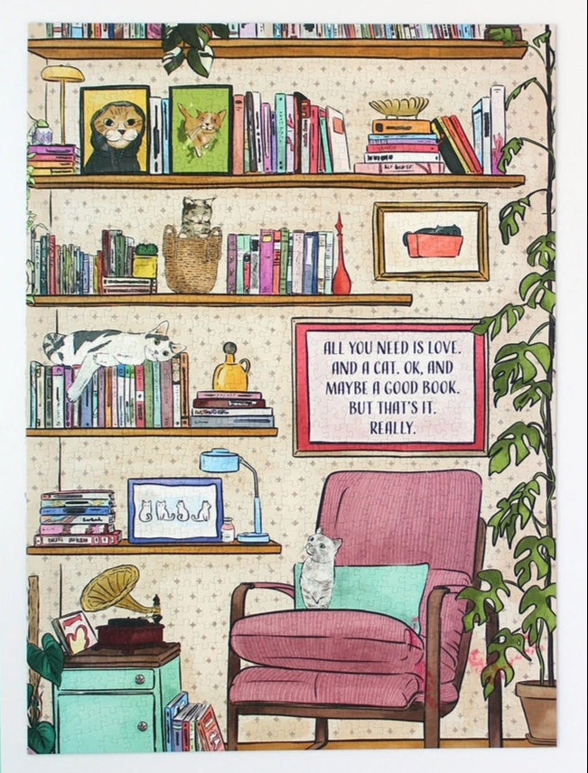 All You Need Is Love. and A Cat. and A Book 1000 Piece Jigsaw Puzzle