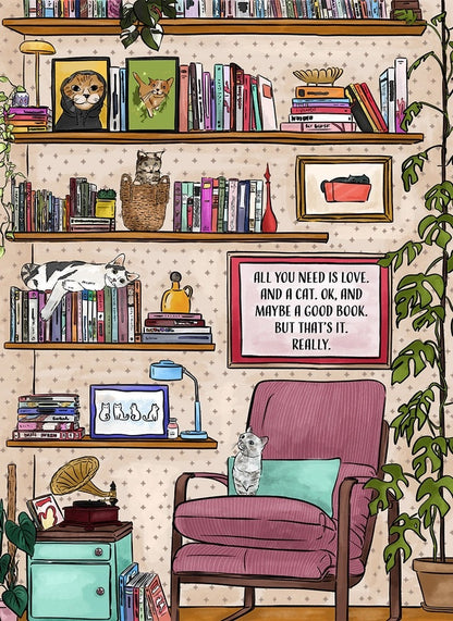 All You Need Is Love. and A Cat. and A Book 1000 Piece Jigsaw Puzzle