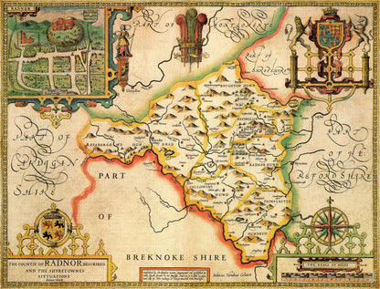 Radnorshire Historical Map 1000 Piece Jigsaw Puzzle (1610)