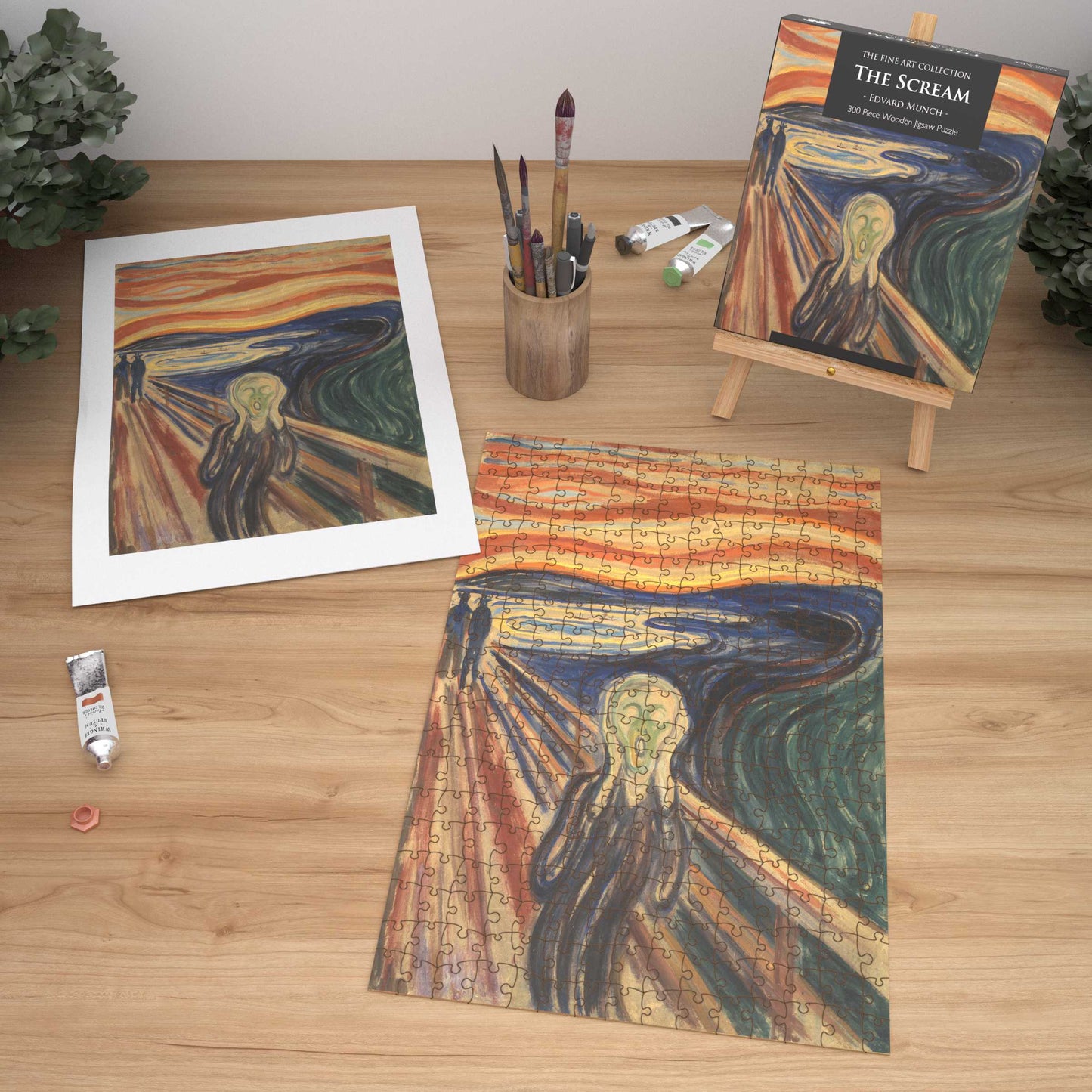 The Scream by Edvard Munch 300 Piece Wooden Jigsaw Puzzle