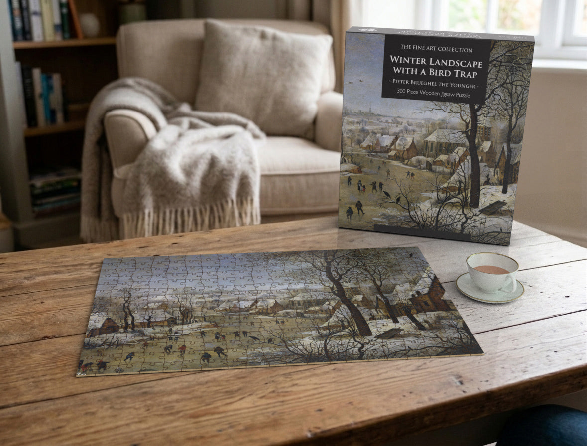 Winter Landscape with a Bird Trap - 300 Piece Wooden Jigsaw Puzzle