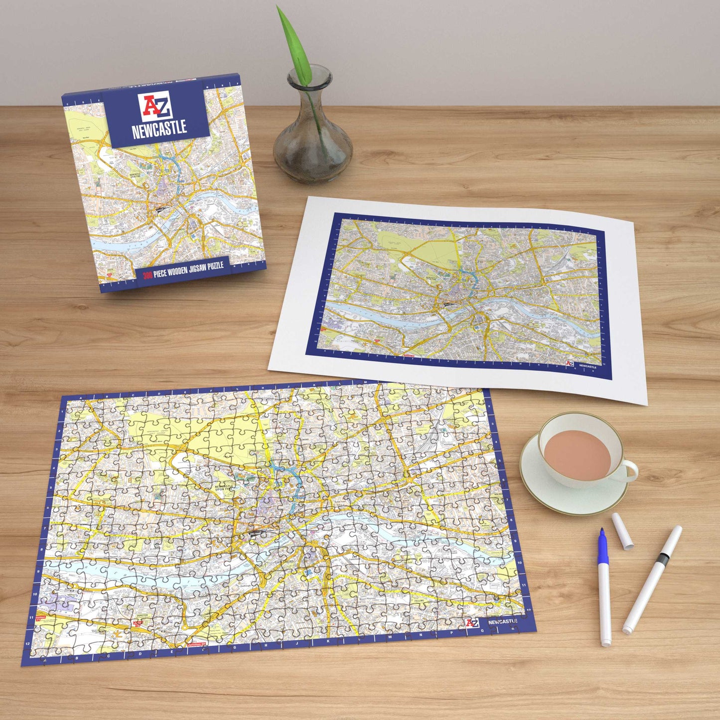 A-Z Map of Newcastle 1000 or 300 Piece Jigsaw