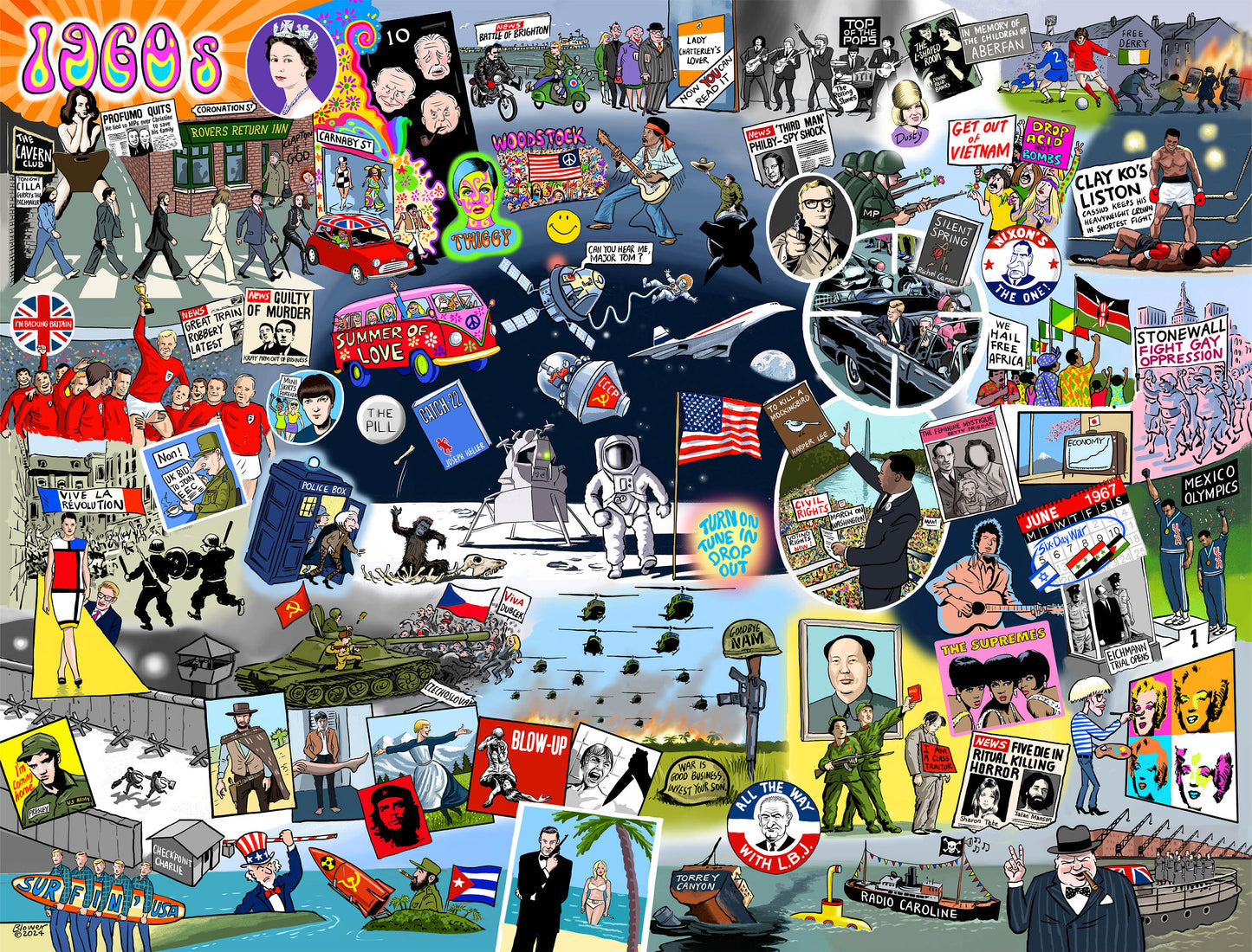 The Telegraph 1960s According to Blower 1000 or 300 Piece Jigsaw Puzzle