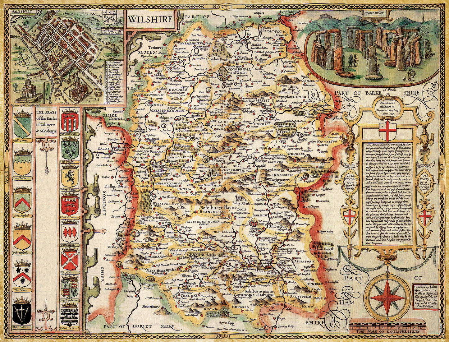 Wiltshire Historical Map 1000 Piece Jigsaw Puzzle (1610)