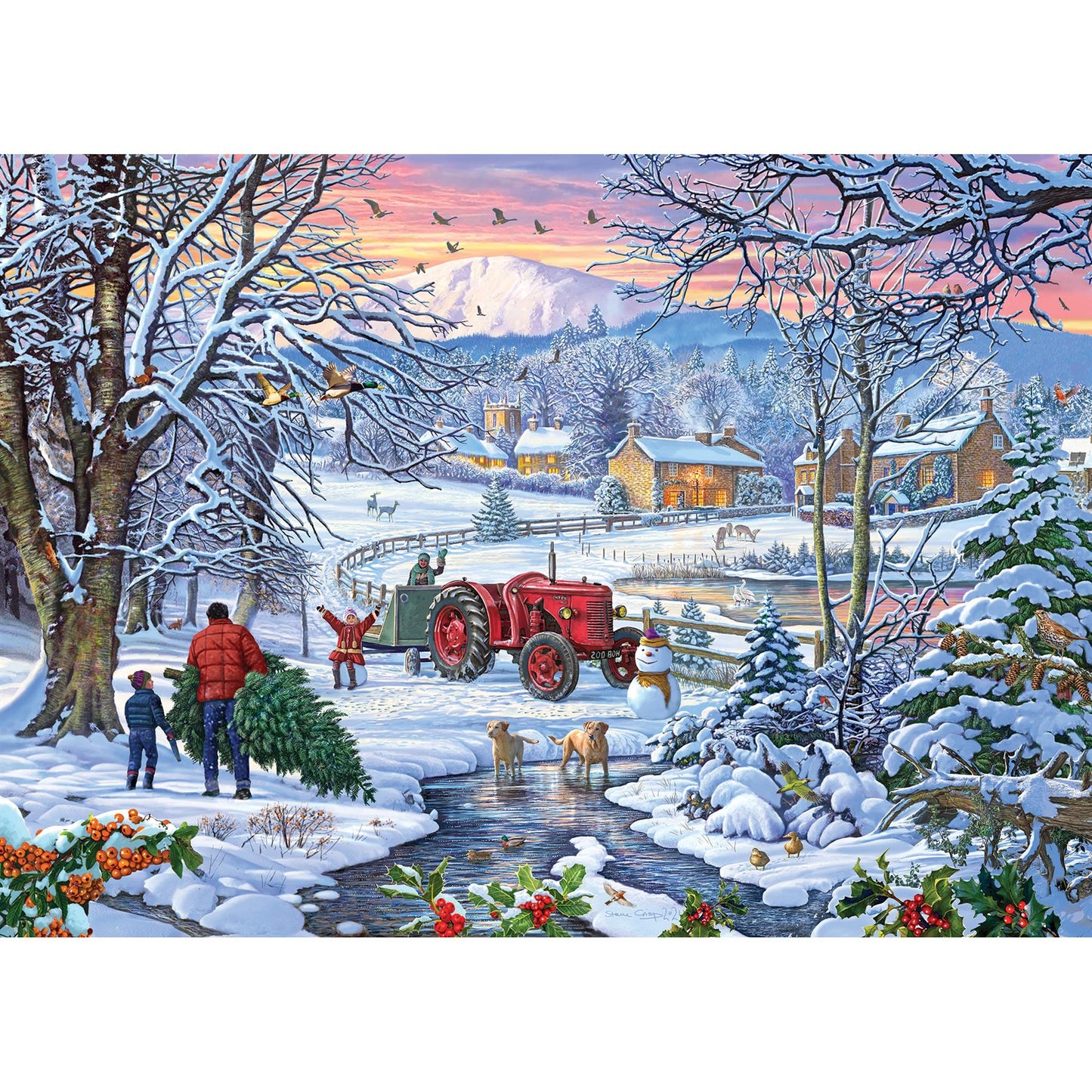 Bringing Home the Tree 1000 Piece Jigsaw Puzzle