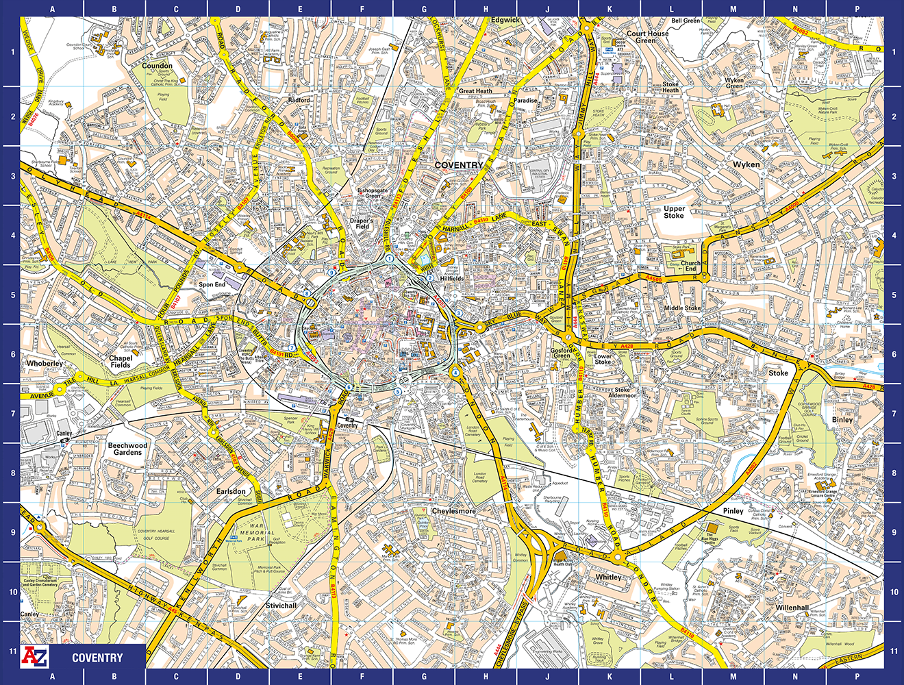 A-Z Map of Coventry 1000 Piece Jigsaw