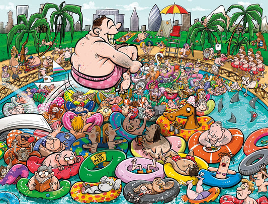 Chaos at the Swimming Pool - No.19 1000 Piece Jigsaw Puzzle