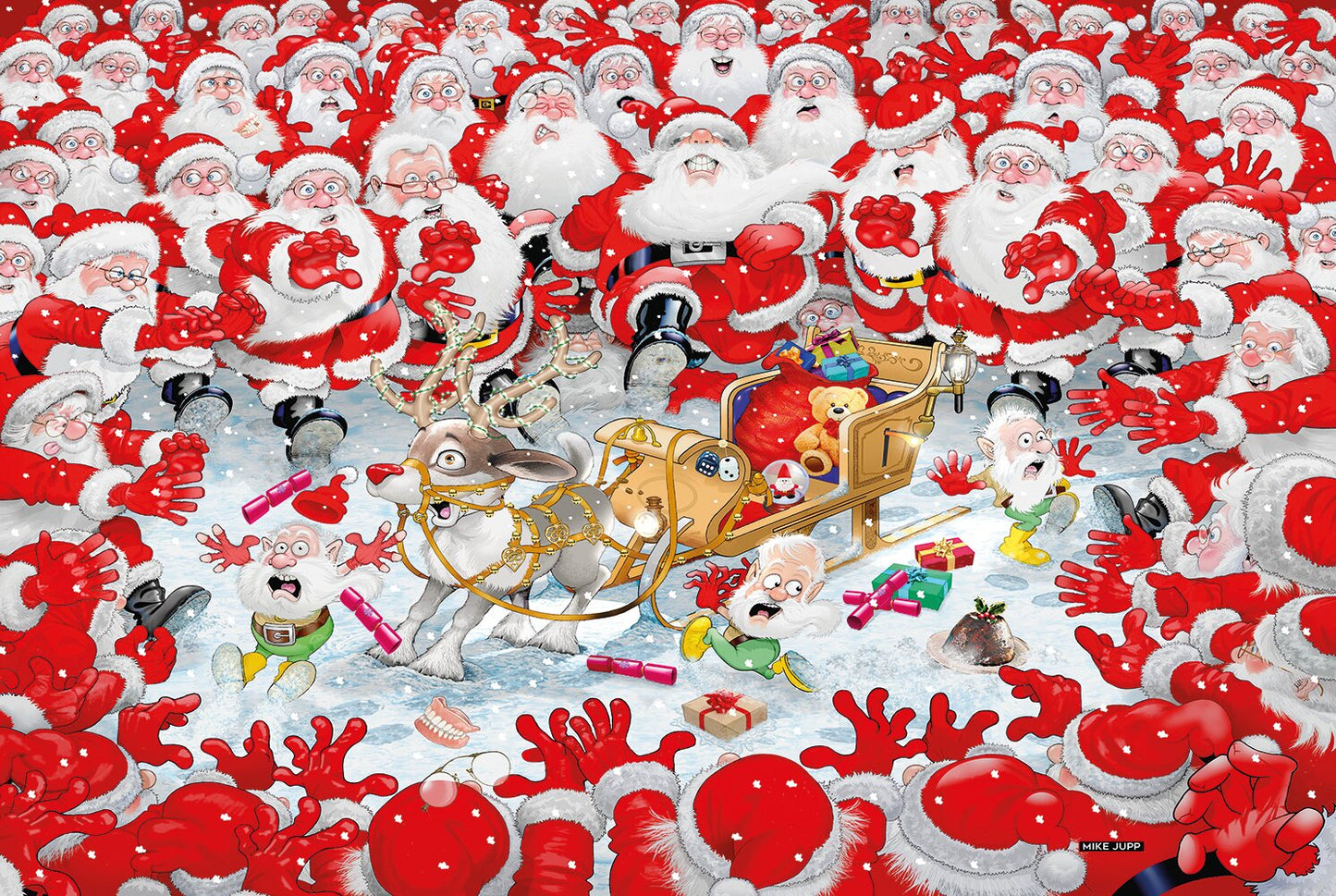 Christmas Scramble - Mike Jupp 300 Piece Wooden Jigsaw Puzzle