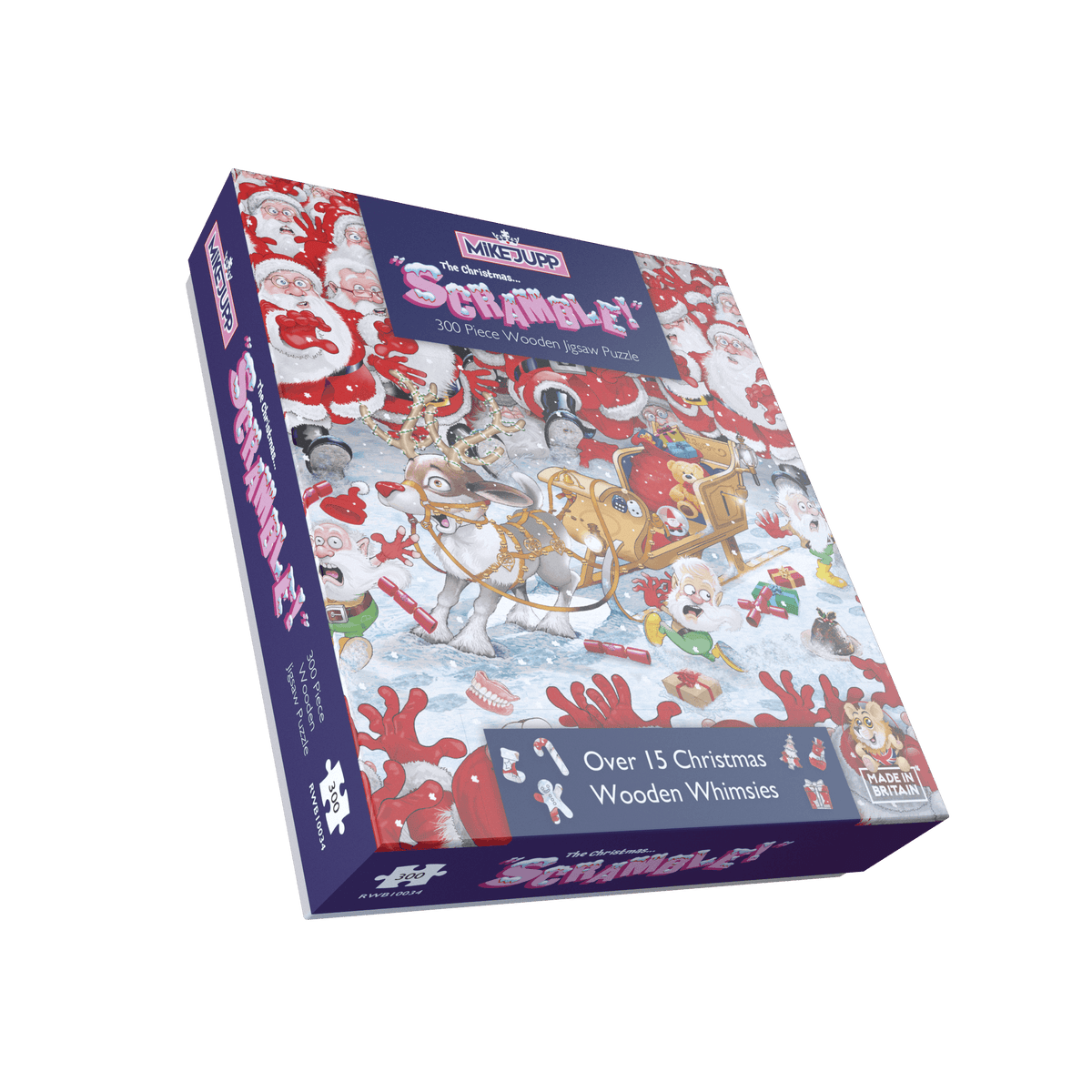 Christmas Scramble - Mike Jupp 300 Piece Wooden Jigsaw Puzzle
