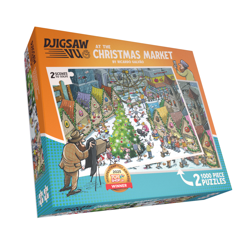 Djigsaw Vu at the Christmas Market 2 x 1000 Piece Jigsaw Puzzles