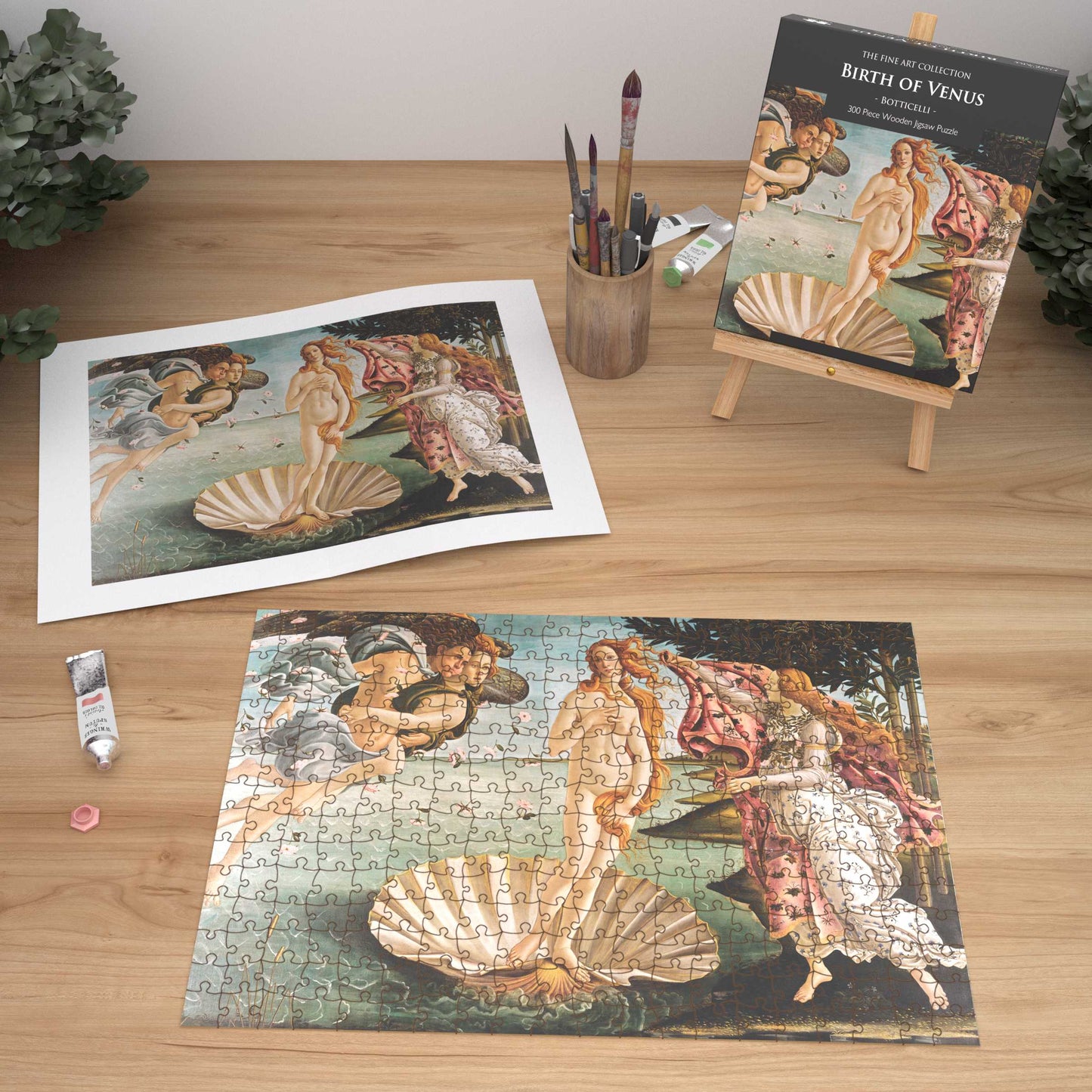 Birth of Venus by Botticelli 300 Piece Wooden Jigsaw Puzzle