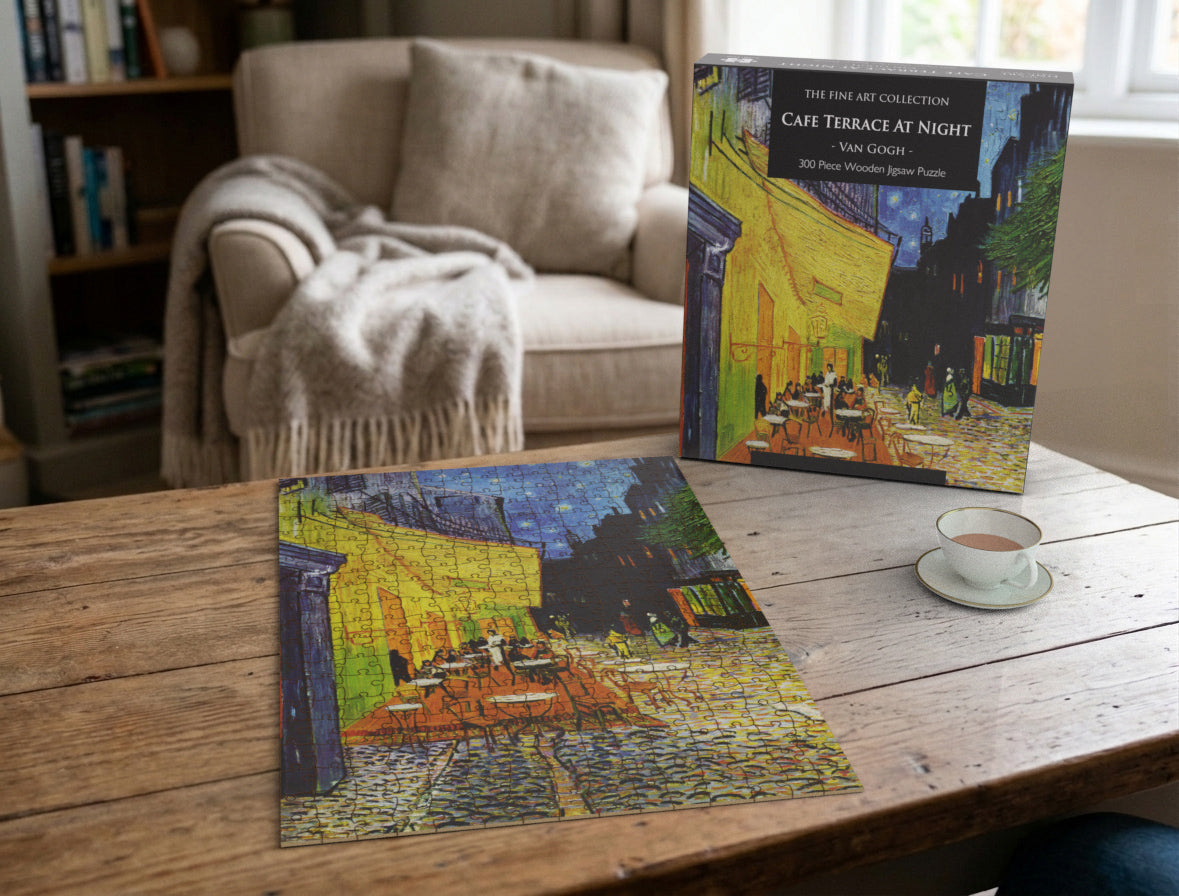 Cafe Terrace at Night  by Van Gogh 300 Piece Wooden Jigsaw Puzzle