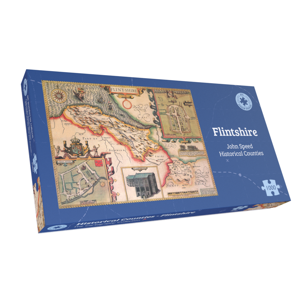 Flintshire Historical Map 1000 Piece Jigsaw Puzzle (1610)