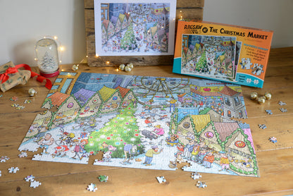 Djigsaw Vu at the Christmas Market 2 x 1000 Piece Jigsaw Puzzles