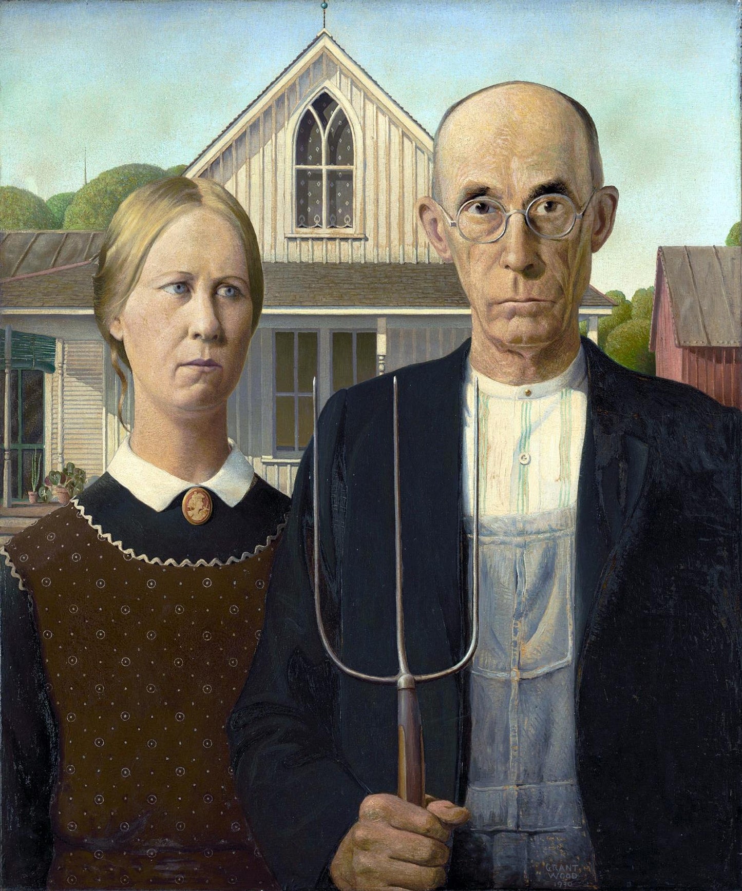 American Gothic by Grant DeVolson Wood 1000 or 500 Piece Jigsaw Puzzle