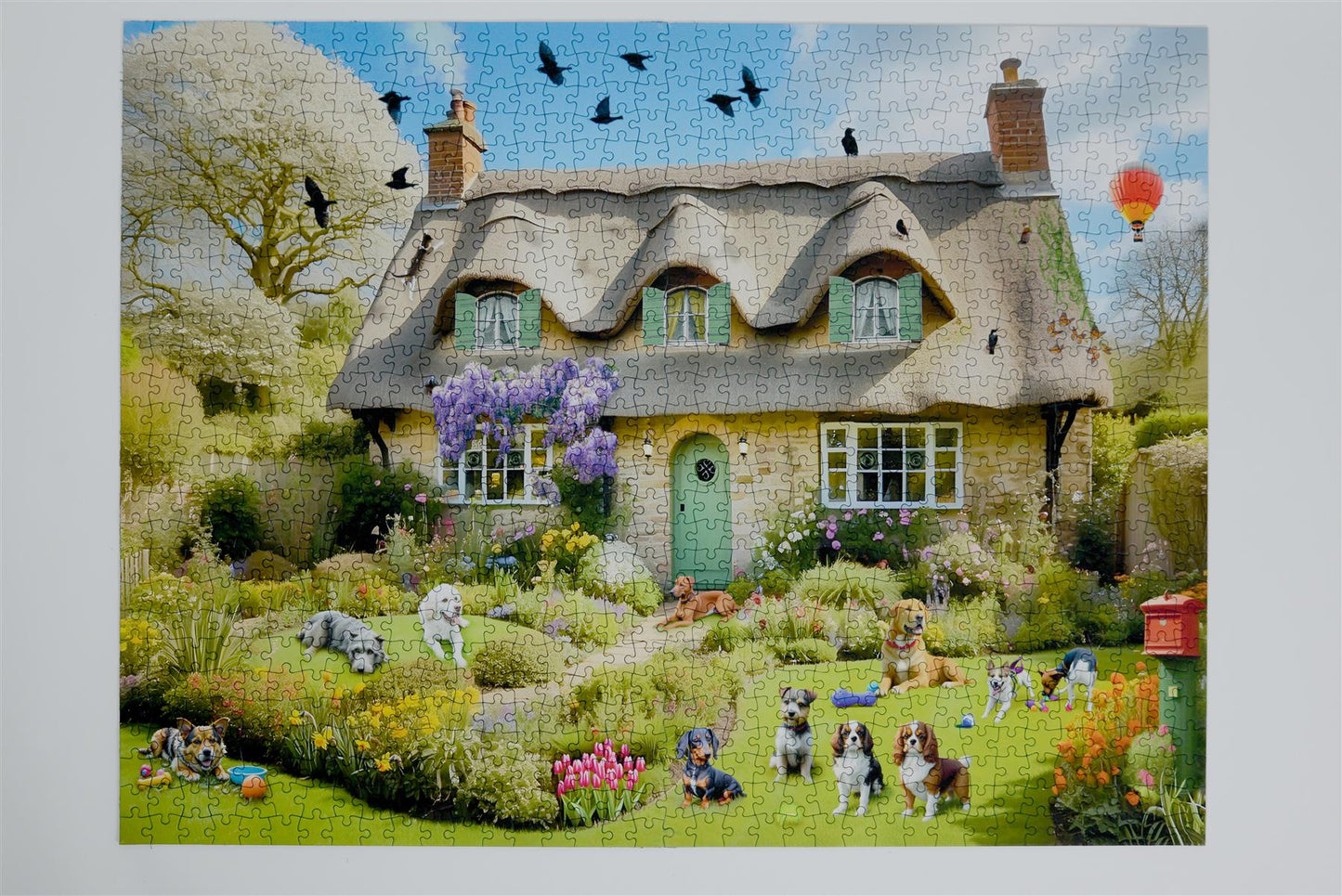 Dogs In A Spring Cottage Garden 1000 Piece Jigsaw