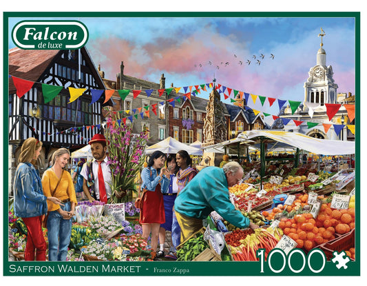 Falcon De Luxe Saffron Walden Market 1000 Piece Jigsaw Puzzle