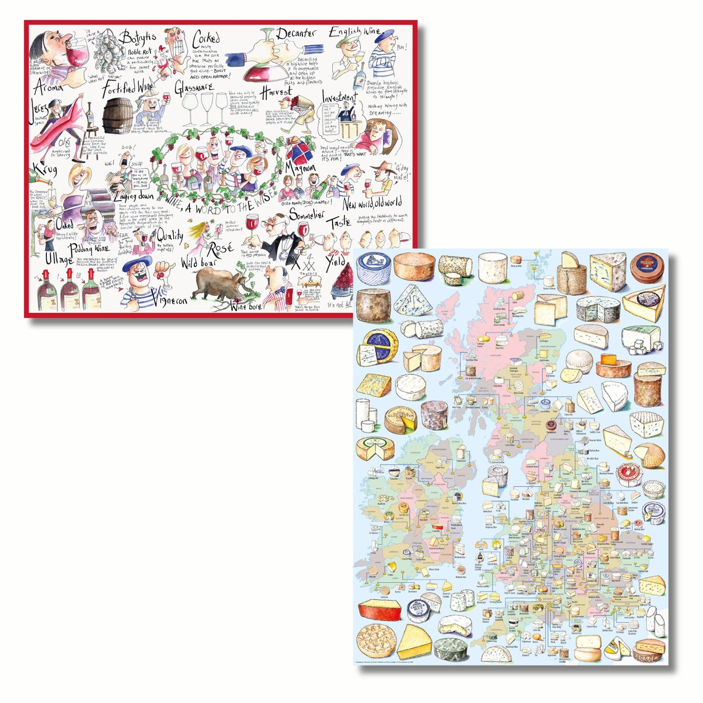 Cheese & Wine 1000 Piece Jigsaw Puzzle Bundle