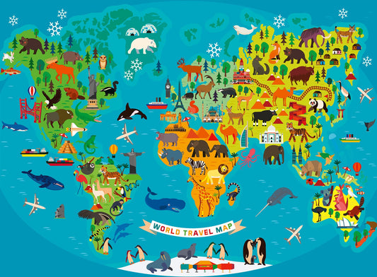 Animal World Map 150 Piece Jigsaw Puzzle