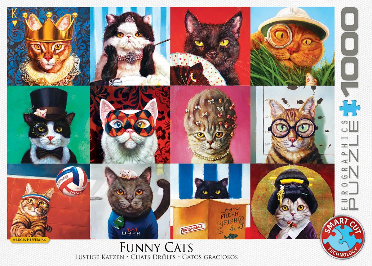 Funny Cats by Lucia Heffernan 1000 Piece Jigsaw Puzzle
