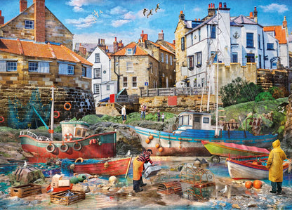 Fishermen at Robin Hood's Bay 1000 Piece Jigsaw Puzzle