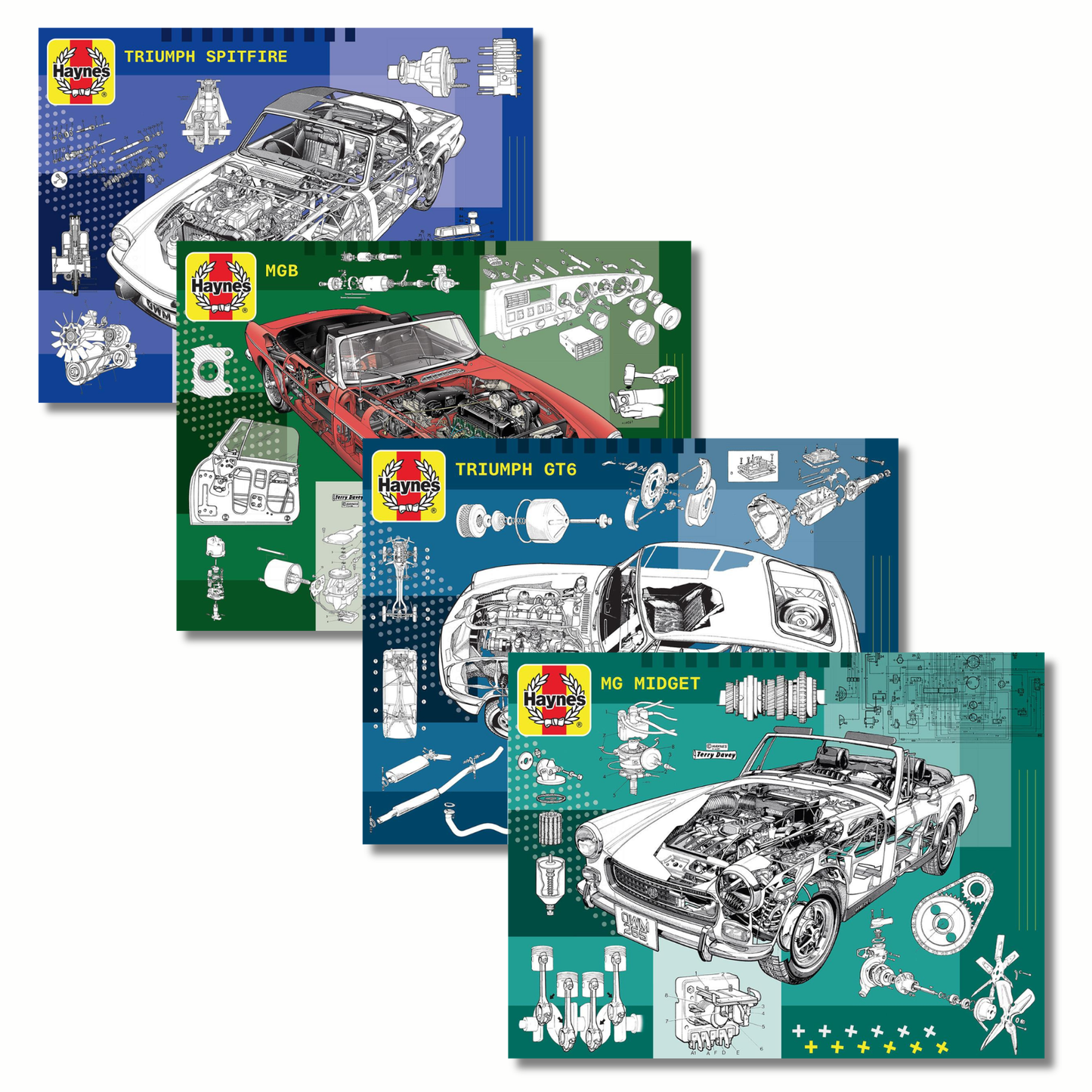 Haynes Motoring 4 x 1000 Piece Jigsaw Puzzle Bundle