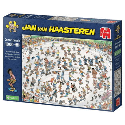 Jan Van Haasteren Riding the Skate Bowl  1000 Piece Jigsaw Puzzle