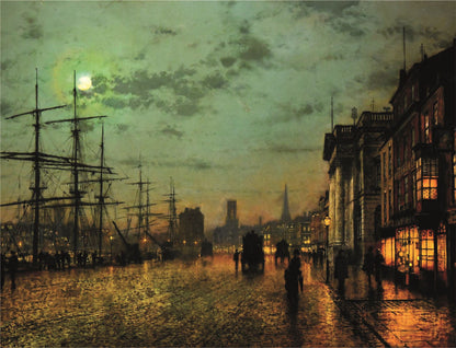 Liverpool Docks at Night - John Atkinson Grimshaw 1000 or 500 Piece Jigsaw Puzzle