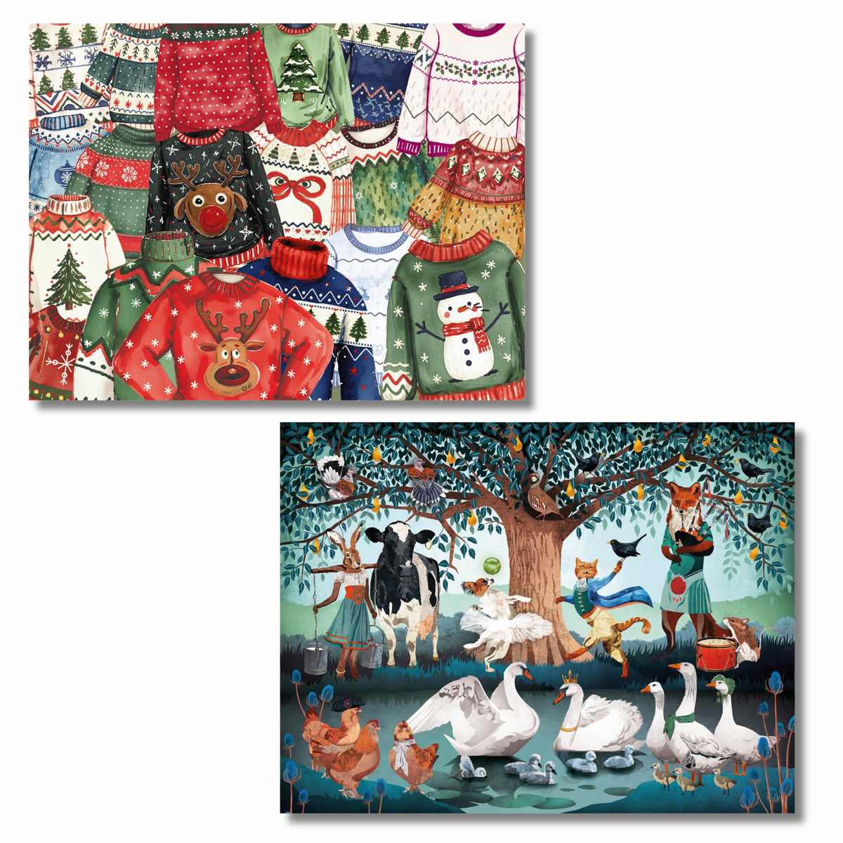 The Christmas Puzzler's Pair 2 x 1000 Piece Jigsaw Puzzle Bundle
