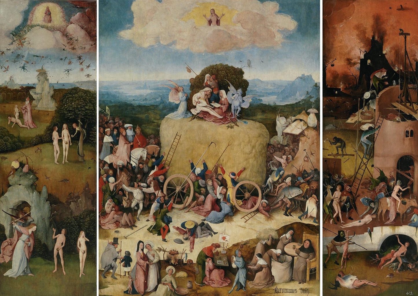 The Haywain Triptych by Hieronymus Bosch 1000 or 500 Piece Jigsaw Puzzle
