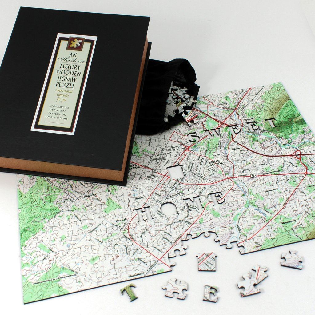 "My Hometown USA" Personalized Wooden Map Puzzle