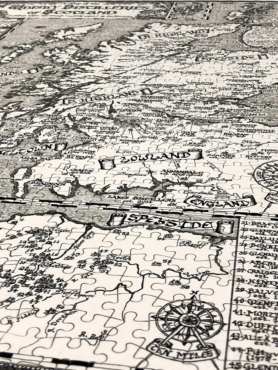 Scotland Whisky Map 1000 Piece Jigsaw Puzzle