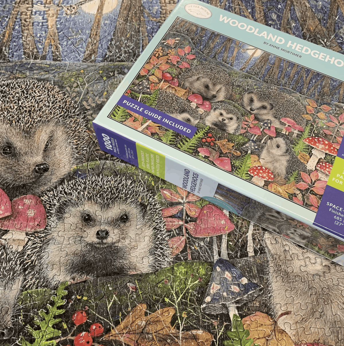 Woodland Hedgehogs 1000 Piece Jigsaw Puzzle